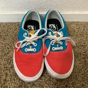 Vans Comfy Cush red blue yellow shoes size 6 1/2